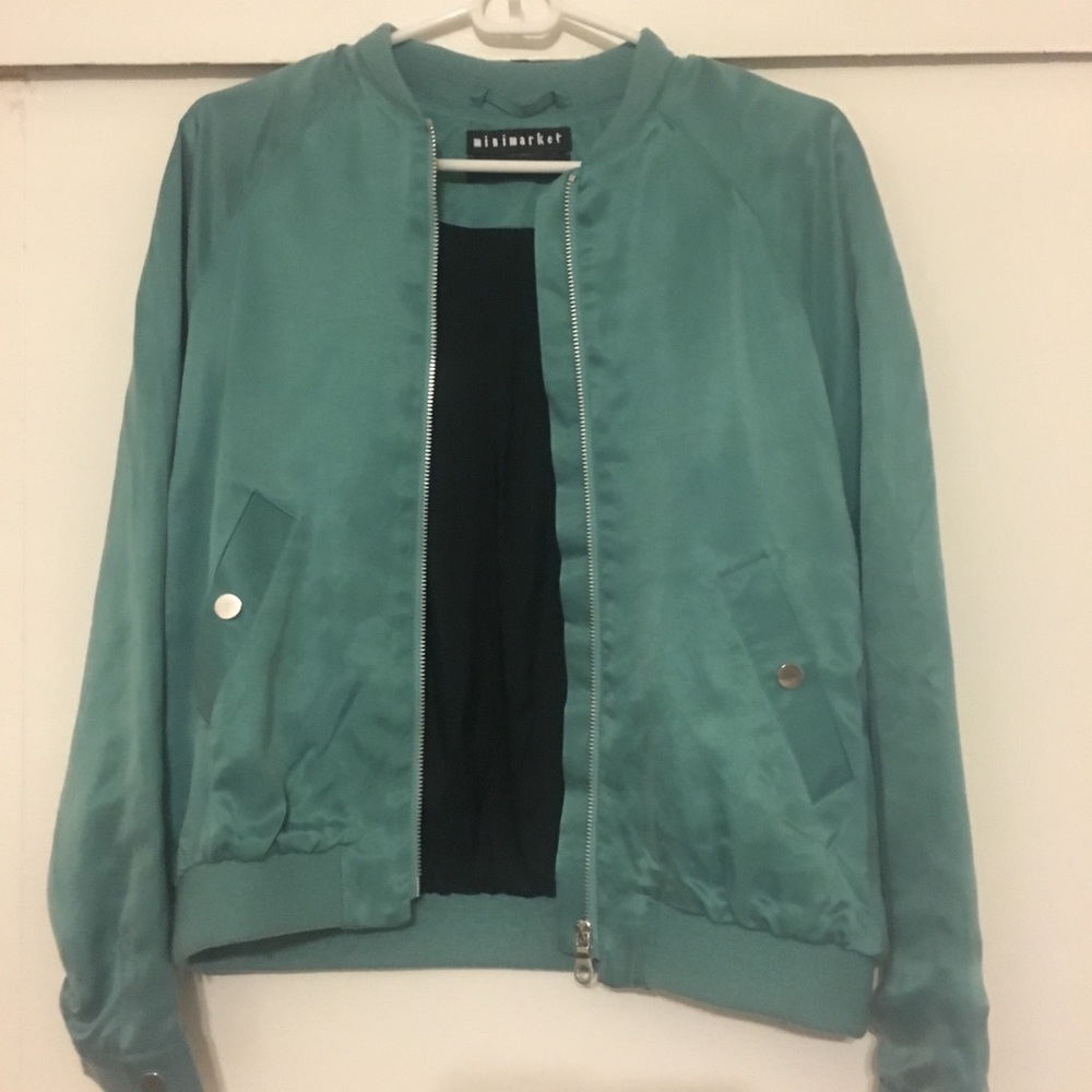 Gorgeous silk look bomber jacket
